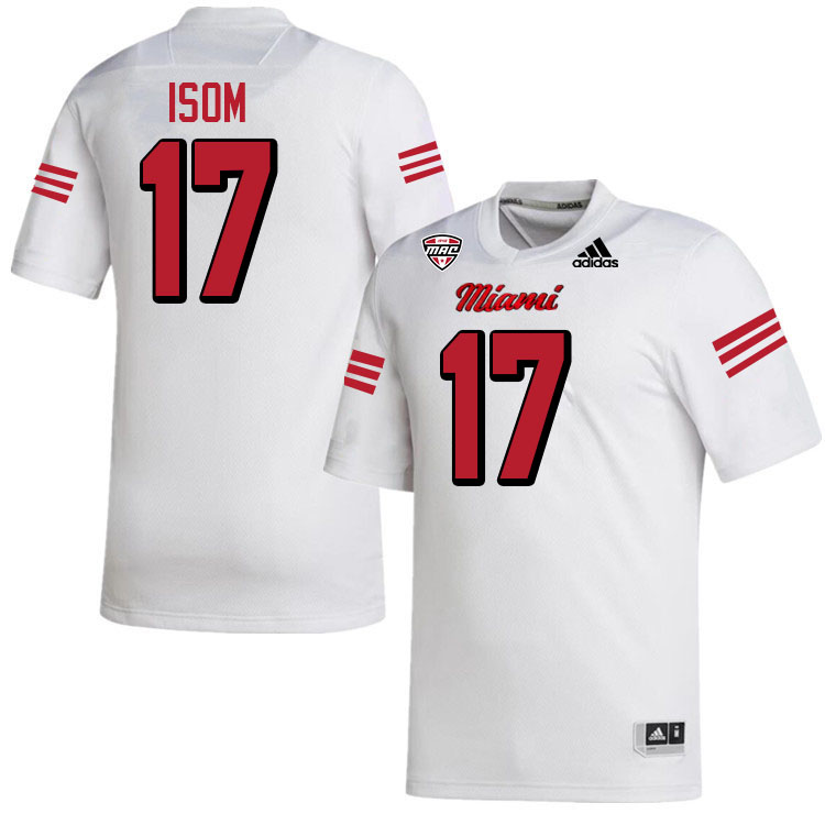 Miami University Redhawks #17 Braylon Isom College Football Jerseys Stitched-White